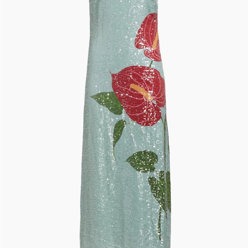 Sequin Floral Maxi Dress